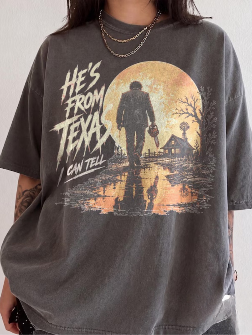 Comfort Colors He’s From Texas Graphic Tee, Vintage 90s Style